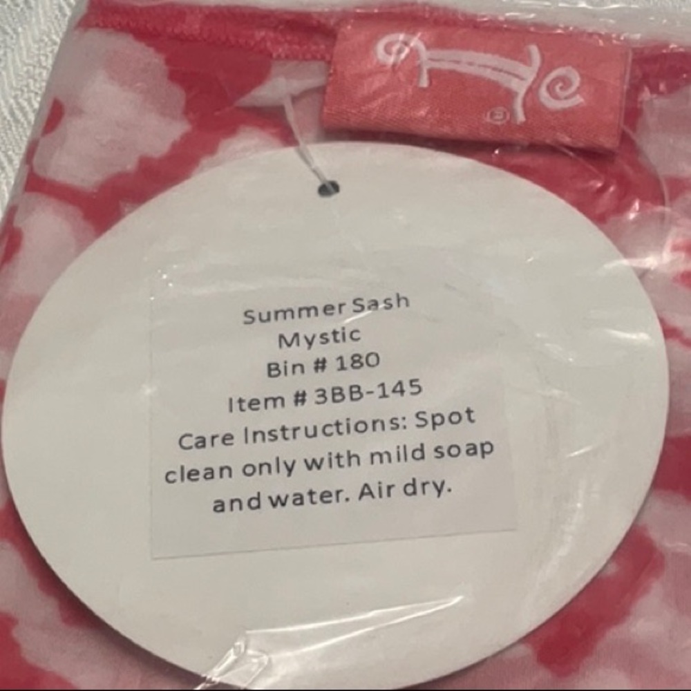 Pink and White Patterned Fabric Summer Sash Mystic - Picture 3 of 4
